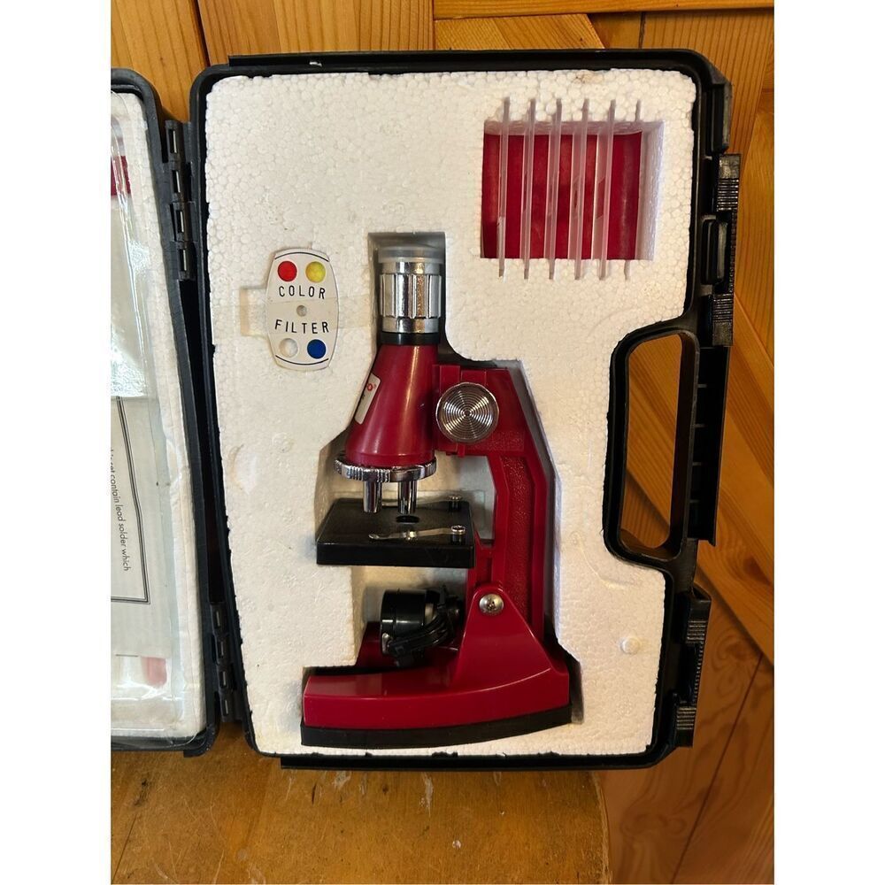 Vintage 1991 Tasco Educational Microscope - Locking Carrying Case (8478) read